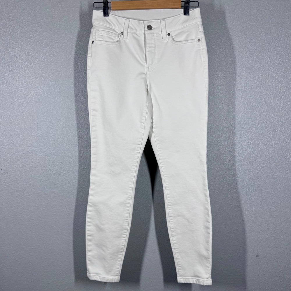 Soma Womens White Denim Skinny Jeans Size Small Stretch 5-Pocket‎ Slim Fit Pants